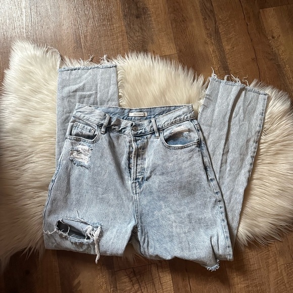 PACSUN High Rise Straight Ripped Jeans - Picture 2 of 6